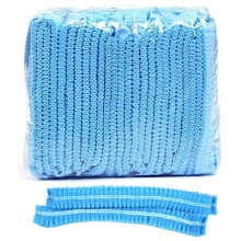 100 stk. engangs non-woven klips, mob caps, hårnet, hovedbeklædning, 21", isoleringshat, unisex non-woven, blå, støvtæt (blå)