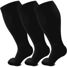 par kompresjonssokker i store størrelser, bred legg for kvinner og menn, 20–30 mmHg, knestrømper med støtte i store størrelser, for