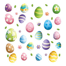 Easter Window Clings Happy Easter Bunnies Eggs Window Decals Eggs Rabbit Stickers Decorative for Holiday Home School Party Gifts Decor Spring Glass