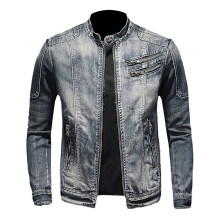 Nye varer Herrejeansjakke Casual Loose Fit Button Down Denim Truckerjakke Frakke, Størrelse M-4XL