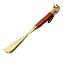 Lion Head Shoe Horn Wooden Metal 22.8 inch