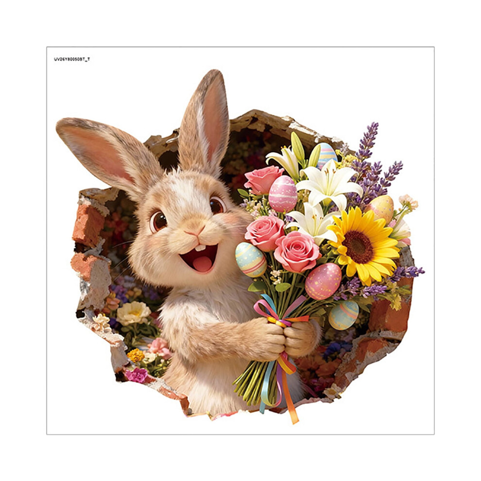 Easter Rabbit Wall Decals (4/3/2/1Pcs) Â 3D Self-Adhesive Bunnies For Toilet, Car Window & Bumper Â Compatible With Easter Decor 9028731647173