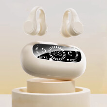 Bluetooth Bone Conduction Earbuds, Non-In-Ear Clip Style for Sports, Digital Display, Long Battery Life