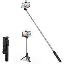 30" Selfie Stick with Fill Light, Tripod Stand, Wireless Remote & Phone Holder – Compatible with iPhone & Android