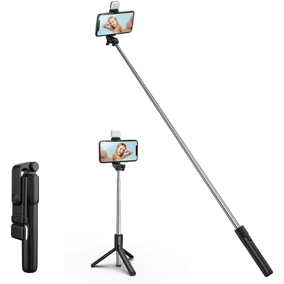 30" Selfie Stick With Fill Tripod Stand, Wireless Remote & Phone Holder Â Compatible With Iphone & Android Light 9365509169506