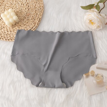 Plus Size Icy Silk No Show Trusser, Tynde & Åndbare Til Varmt Vejr, Glatte Undertøj & Sensitiv Hud Grå XL