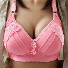 Full Bust Support Bra, Wide Shoulder Straps & Reinforced Band, Designed for Mature Women & All-Day Comfort Watermelon Red 40