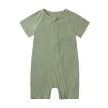 Spædbarn Nyfødt Baby Drenge Pige Romper og Jumpsuit Kortærmet Sleeper med Lynlås Pyjamas Outfit Grøn 9-12 Måneder