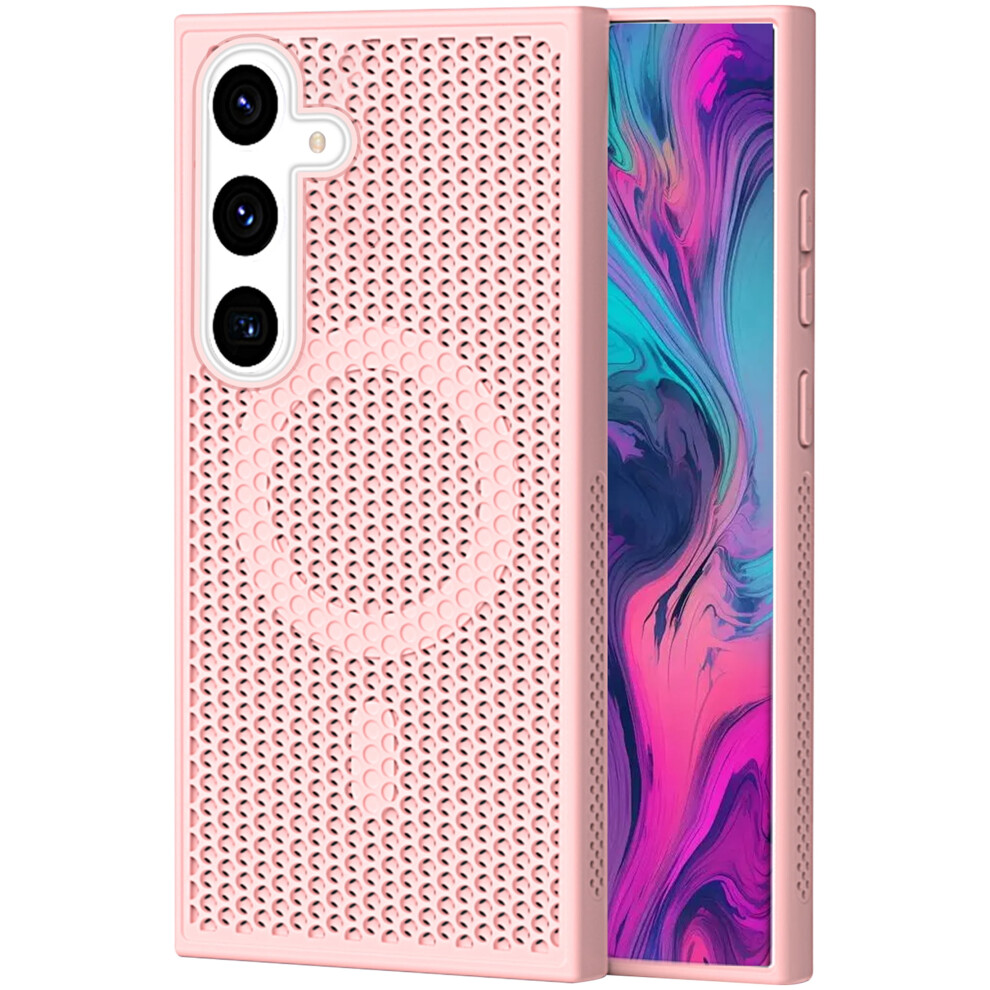 Ccsmall Heat Dissipation Case For Samsung Galaxy S24 Â Mesh Cooling, Magnetic, Shockproof Pc Cover In Sr Pink 9479868606364