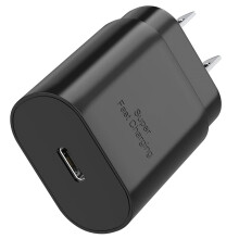 25W USB-C PD-lader kompatibel med Samsung S24/S23/S22/S21/S20, Z Fold3/4/5, Note20 og iPhone 16/15 – svart