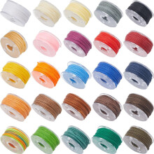 25-Color 0.65mm Wax Thread Set for Micro Macramé, Kumihimo, Leather & Beading Crafts – DIY Bracelets, Necklaces