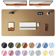 Leather Desk Pad Protector, Non-Slip PU Leather Desk Mat, Waterproof, Compatible with Office & Home Use (Bronze, 47.2" x 23.6")