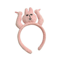 Xinwanna Hair Hoop Plush Material Cartoon Rabbit Decor Bang Hair Decoration Thick Thin Hair Girl Headband Hair Accessories (Pink)
