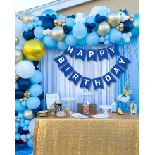 TETOU Happy Birthday Banner Signs Funny Birthday Party Supplies for Girls Adults Birthday Party Decorations Banner - Blue