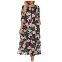 Pijama feminino Awdenio, camisola de inverno quente com zíper e bolsos, estilo folgado.