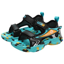 Wandelsandalen voor jongens en meisjes, open teensandalen voor buitensporten, casual strandsandalen, zwart, 11-11,5 jaar