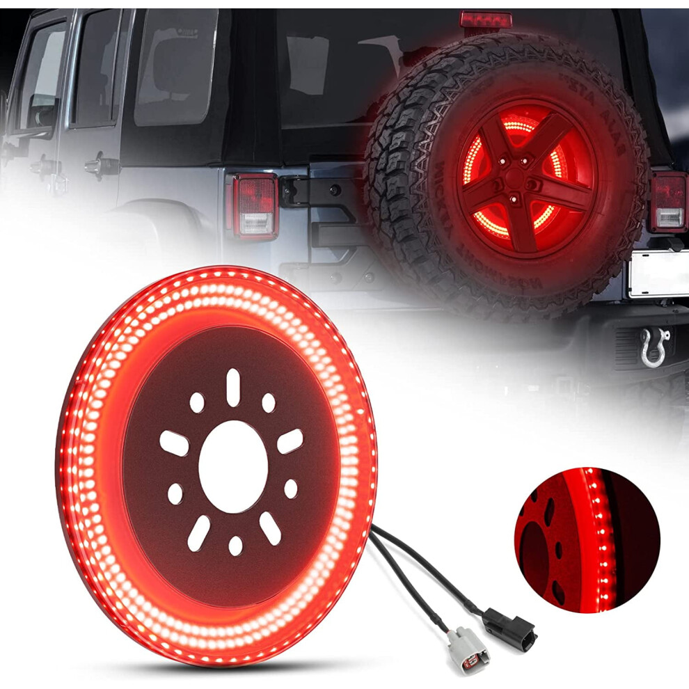 3-Side Spare Tire Brake 400Led Wheel Plug-N-Play, Compatible With Jeep Wrangler 2007Â2018 Jk/Jku/Yj/Tj Light 9028731738734