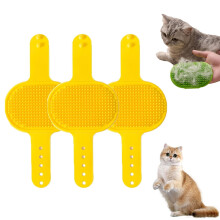 Meowvo silikonpute for katter og hunder – 2-i-1 selvpleier, kompatibel med klatrestativer og bord, gul