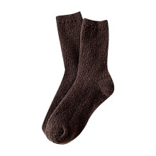 iOPQO wintersokken voor dames, thermische sokken, dikke sokken, warme sokken voor dames, enkelsokken voor dames, koffiekleur, one size
