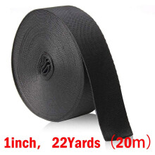22 Yards (ca. 19 Meter) langes, 1 Zoll (ca. 2,5 cm) breites, schwarzes, robustes Nylon-Gurtband zum Selbermachen für Taschen und Hängematten