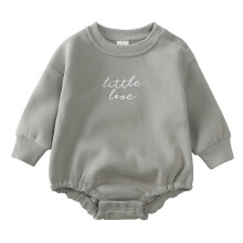 Baby Pige Dreng Bubble Romper3 6 9 12 18M Heldragt Sweatshirt Langærmet Oversized Efterårsbody Grå9-12Måneder