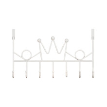 L-962 White Rust Proof Crown Door Hooks Space Saving For Clothes Hanger Behind Door Size 41X22Cm #W130M