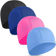 gorros de natación elásticos para mujeres, hombres y niños. Tela resistente, no impermeable. Gorro de piscina elástico.