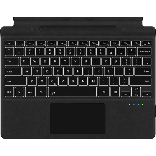 Πληκτρολόγιο Surface Pro – Συμβατό με Surface Pro10/9/8/X, οπίσθιο φωτισμό 7 χρωμάτων, touchpad,