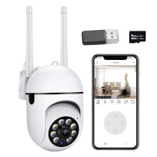 Feledorashia Outdoor Security Cameras, 1080P WiFi Dome Cam with 360 View & Motion Detection, Compatible with 2.4GHz WiFi