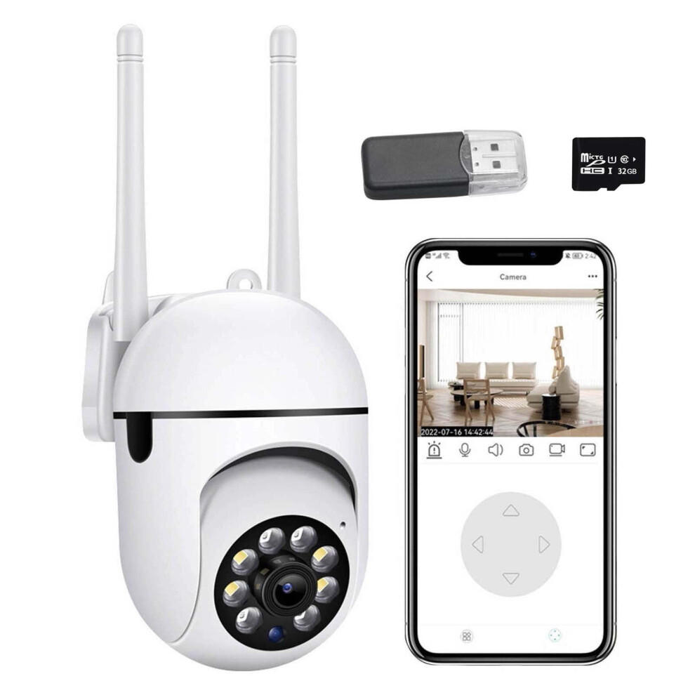 Feledorashia Outdoor Security Cameras, 1080P Wifi Dome Cam With 360 View & Motion Detection, Compatible With 2.4Ghz Wifi 9479868939905