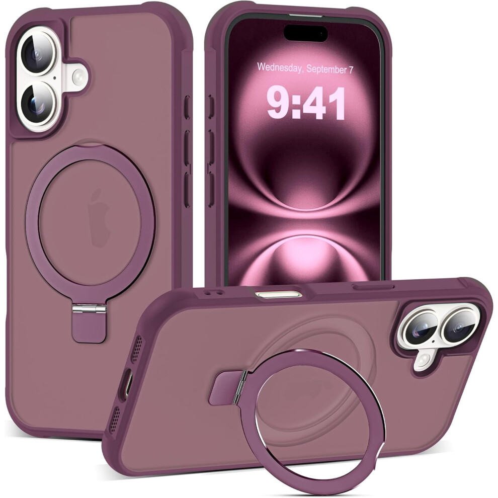 Compatible With Iphone 16 Case Â Military-Grade Translucent With Invisible Magnetic O-Ring Stand, Magsafe-Compatible, Great Grip 9028731741765