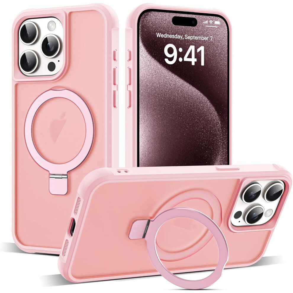 Compatible With Iphone 15 Pro Case: Military-Grade Translucent, Invisible Magnetic O-Ring Stand, Magsafe-Compatible, Great Grip 9028731741499