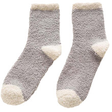 iOPQO Fluzzy Socks, Zachte Sokken, Korte Sokken voor Dames, Dikke Pluizige Sokken, Enkelsokken voor Dames, Grijs, One Size