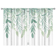 Green Leaves Curtains-blackout Curtains Bedroom Decor Living Room Darkening Grommet Window Drapes 2 Panels Set 41"x63"