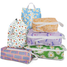 Lot de 6 cubes de rangement compressibles et étanches pour le voyage, organisateurs de bagages lavables compatibles avec les bagages cabine