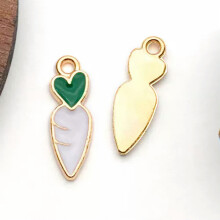 10/30pcs Alloy Enamel Charms Pendants for Jewelry Making Earrings Bracelet-3# 10pcs radish 6x17mm