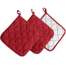 Silikon-Topflappen-Set (6-teilig, 18 x 18 cm) – Hitzebeständig, rutschfest, mit Taschen und gestepptem Futter | Geeignet für Backofen, Backen und