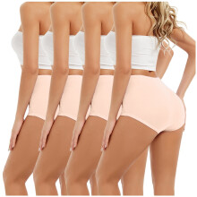 4-pack dames slipjes met hoge taille en buikcontrole, shapewear slipjes