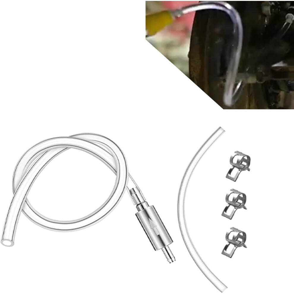 Brake Bleeder Hose With One-Way Check Valve Â Compatible With Motorcycle Clutch & Car Hydraulic Systems, 1Pc Silver 9028731933474