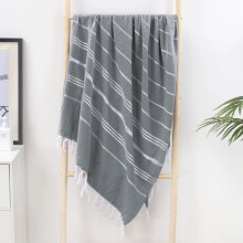 TeashCHAT Polyester-Katoenen Turkse strandhanddoek 90x180cm met kwastjes, absorberende badhanddoek of sjaal, woondecoratie – compatibel met alle