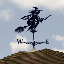 Witch-Shaped Metal Weather Vane, Vintage Garden Wind Spinner Decoration, Compatible with Outdoor/Farm/Backyard
