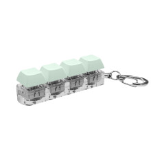 4-knappers mekanisk tastatur, fidget-dings med lyd og LED-lys for stresslindring og spilling - ABS+-materiale, bærbar design, 1 stk.