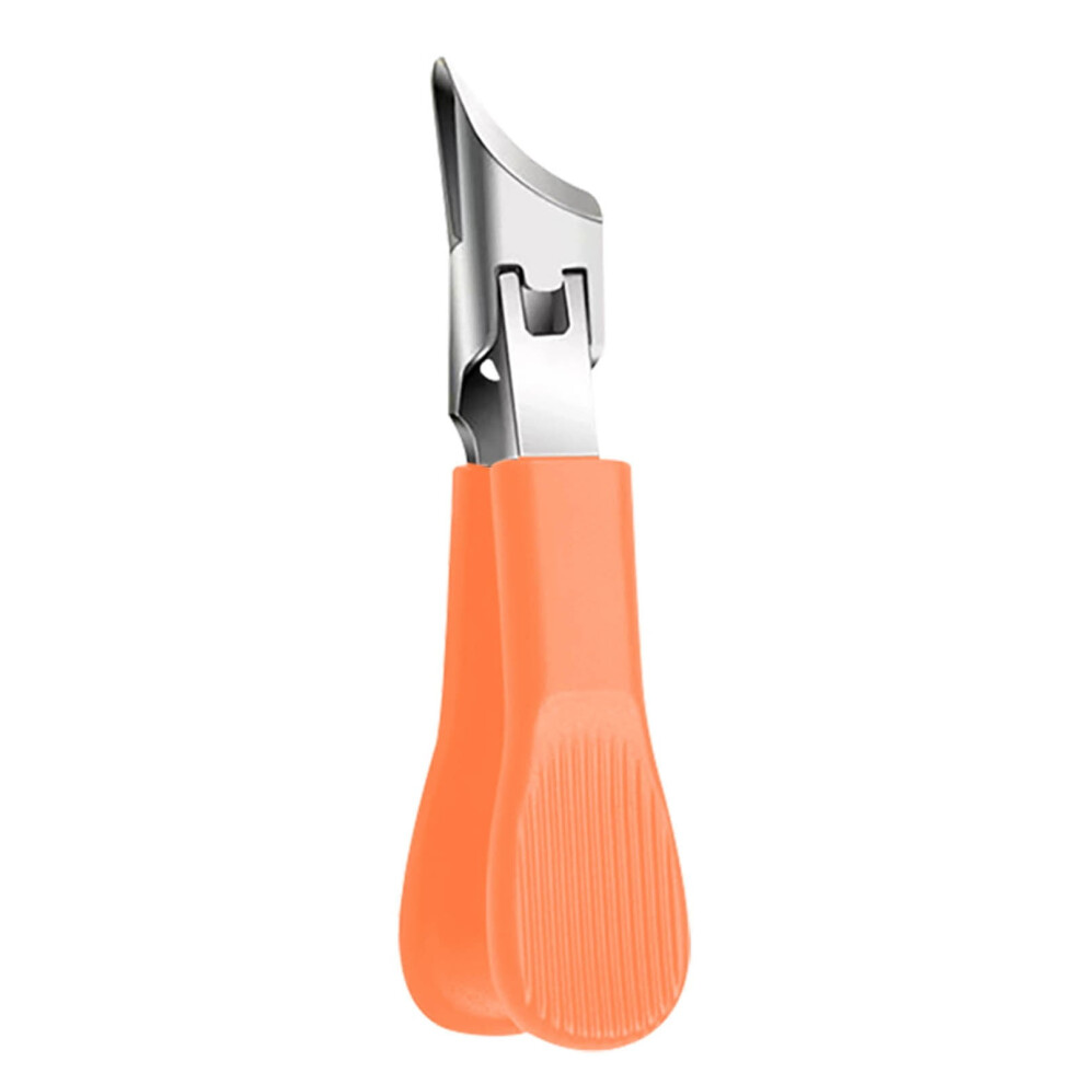 Angled Nail Clipper Ergonomic Heavy Duty Stainless Steel Toenail Clippers for Thick Ingrown Nails with Non-Slip Handle