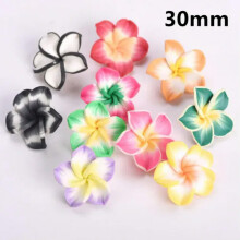 10pcs 15mm 20mm 30mm Handmade Flower Polymer Clay Loose Beads For Jewelry Making-30mm