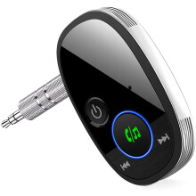 Bluetooth5.0Aux adapter autós/otthoni sztereó rendszerhez/fejhallgatóhoz – zajszűrő mikrofon, hangerőszabályzó, plug & play