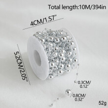 Christmas Clearance: Faux Pearl Beads Garland Roll for Floral Centerpieces, Wedding Favors & Tree Decor