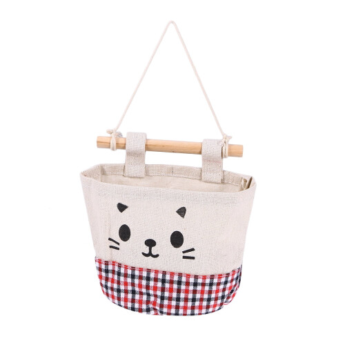 1Pcs Hanging Wall Pocket Wall Mounted File Organizer Red Rectangular for Stationary Mails Playroom