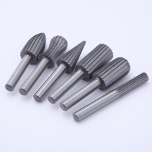 6Pcs High Carbon Steel Rotary File for Wood Engraving Drill Bit Grinding Burr Bits Router Bits 2.2x0.2x0.2in
