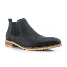 Men's Black Chelsea Slip-On Ankle Boots Size 8.5