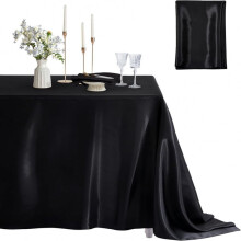 Satin Table Cover Rectangle – Silky Soft, for Wedding, Banquet, Dining Room, Indoor & Outdoor Use
